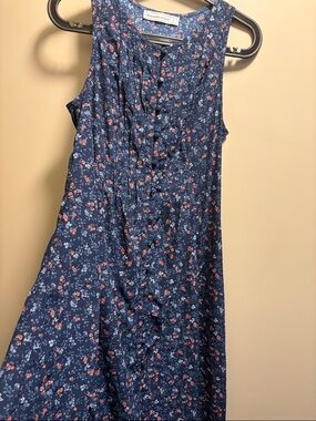 Abercrombie & Fitch Navy Floral Button-Front Sleeveless Dress
